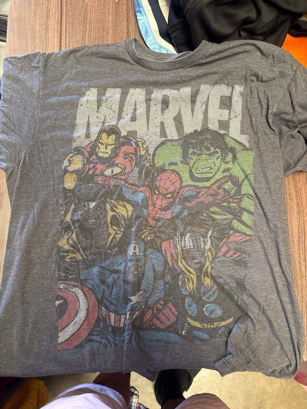 Marvel Avengers Graphic T-Shirt Heather Grey Size XL